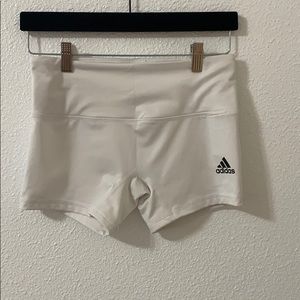 White 4 inch adidas shorts